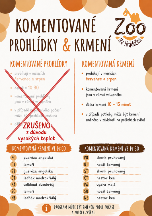 KOMENTOVANÉ PROHLÍDKY & KRMENÍ