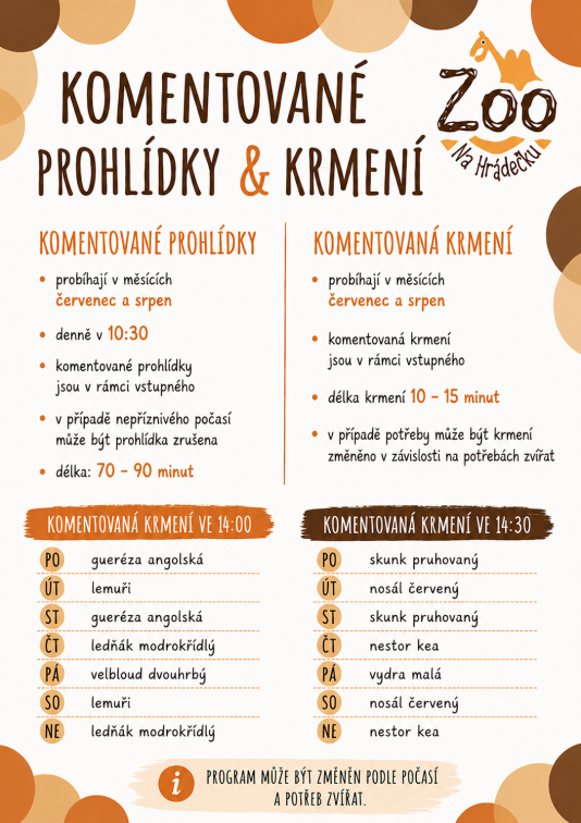 KOMENTOVANÉ PROHLÍDKY & KRMENÍ